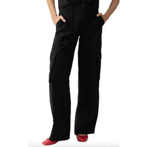 SANCTUARY Pants Size 28 NEW Ott Cargo Pant Black Straight Leg